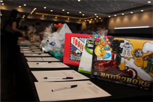 Auction items on display at  A Wilki Night Out